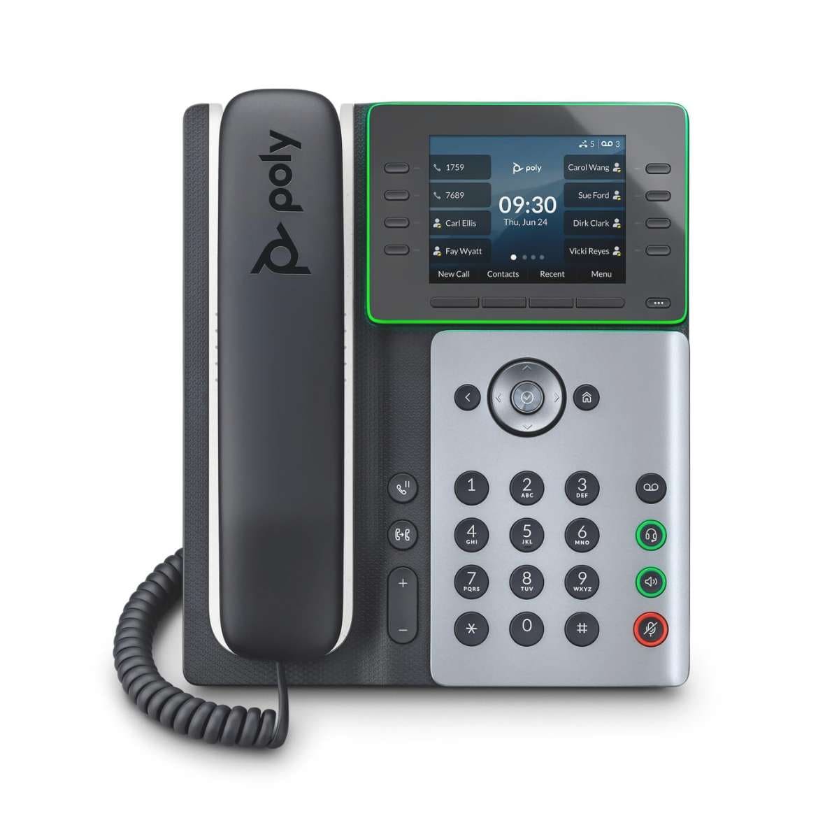 Poly Edge E320 IP Phone 8-Line Black/Silver Poly