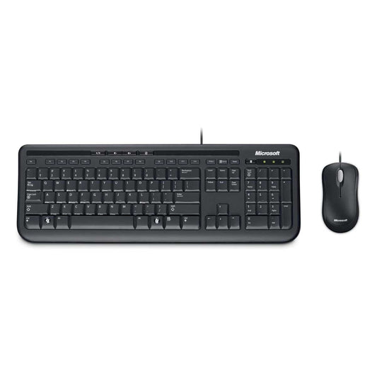 Microsoft Wired Desktop 600 Keyboard & Mouse Set Black UK Layout
