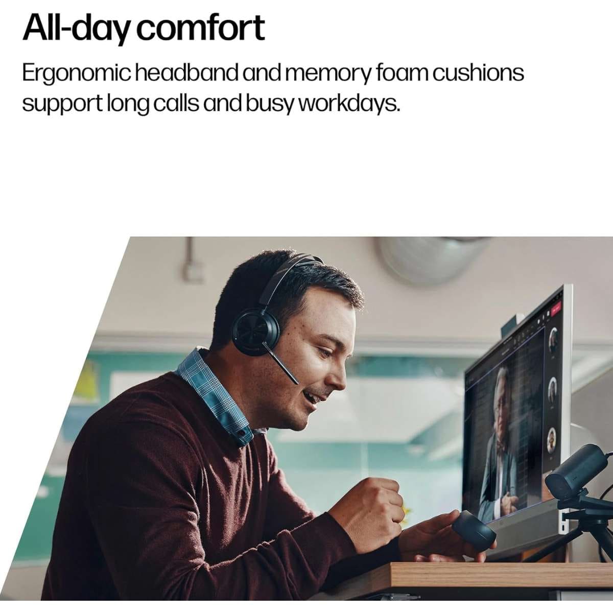 Poly Voyager Focus 2 UC Wireless ANC Headset with Charging Stand POLY