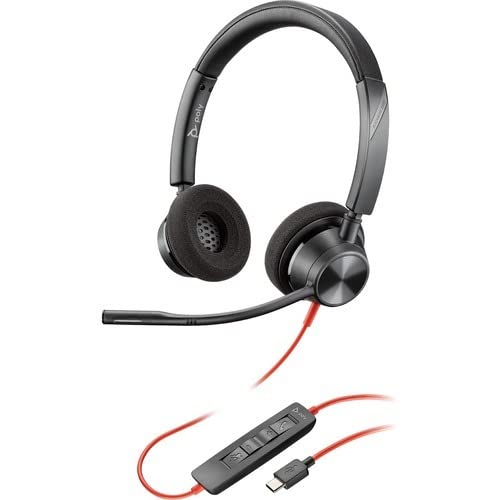 Plantronics Poly Blackwire 3320 Microsoft USB-C Wired Headset - 214013-101 Plantronics