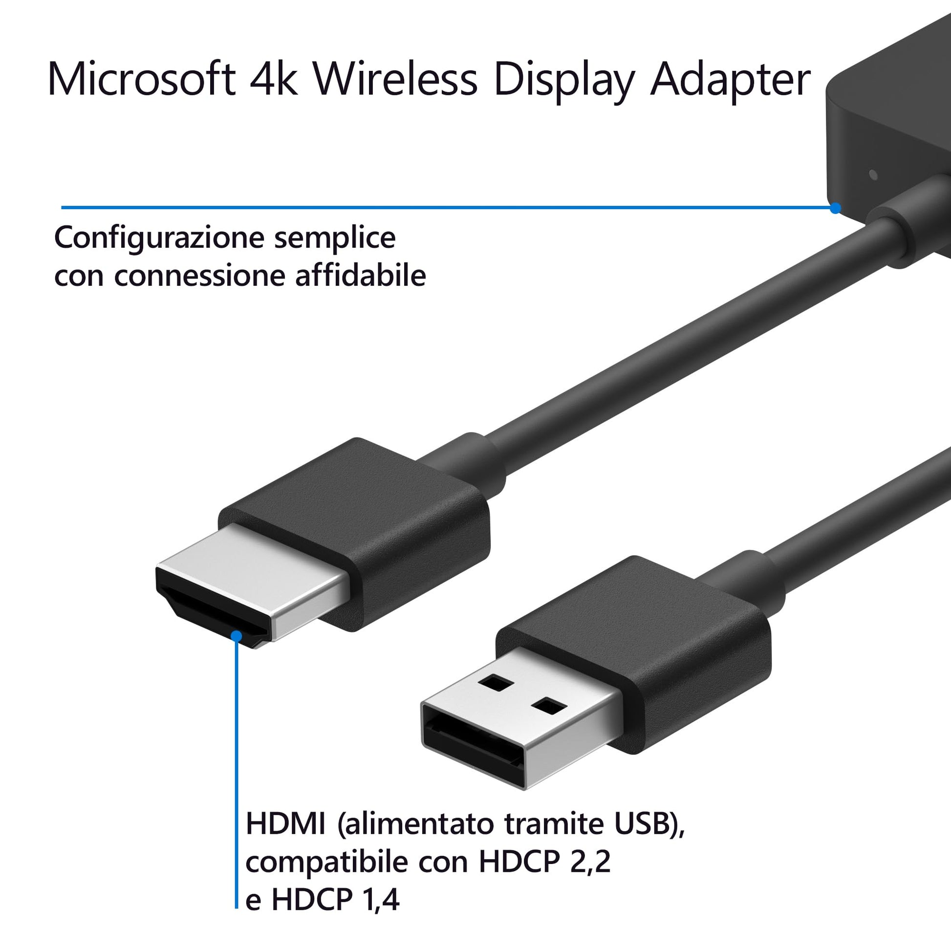 Microsoft 4K Wireless Display Adapter (Adapter zur kabellosen Bildschirmübertragung) schwarz Microsoft