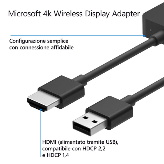 Microsoft 4K Wireless Display Adapter (Adapter zur kabellosen Bildschirmübertragung) schwarz