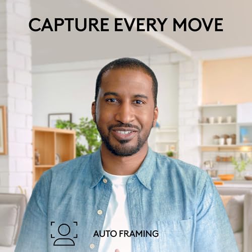 Logitech Brio 505 Full HD webcam with auto light correction, auto-framing, Show Mode, dual noise reduction mics, privacy shutter - Works with Microsoft Teams, Google Meet, Zoom - Grey Logitech