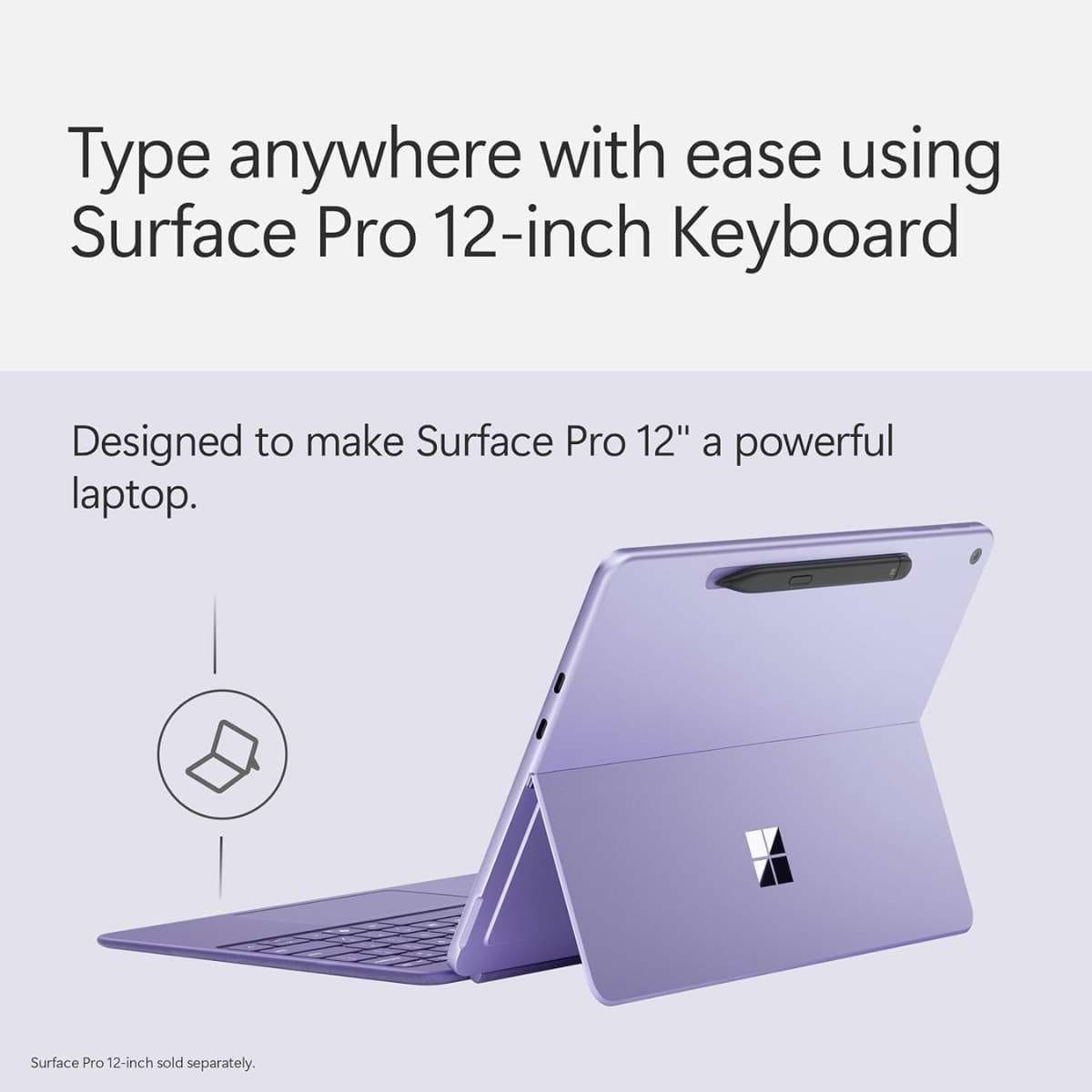 Microsoft Surface Pro 12-inch Keyboard with Slim Pen | Compatible with Surface Pro Copilot + | Slate