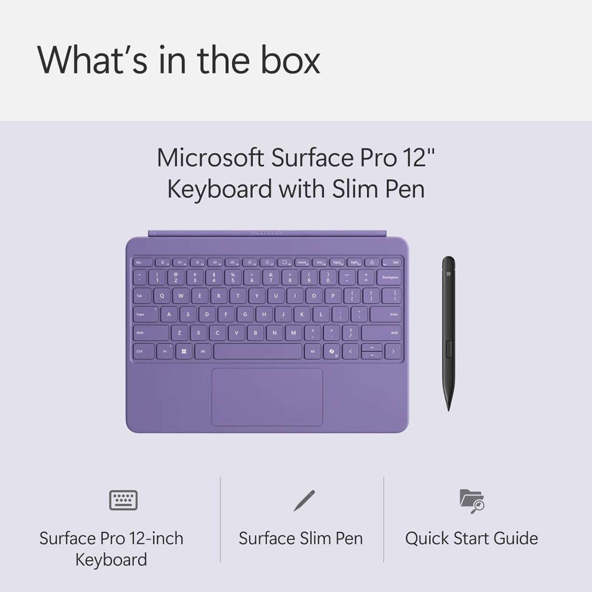 Microsoft Surface Pro 12-inch Keyboard with Slim Pen | Compatible with Surface Pro Copilot + | Slate