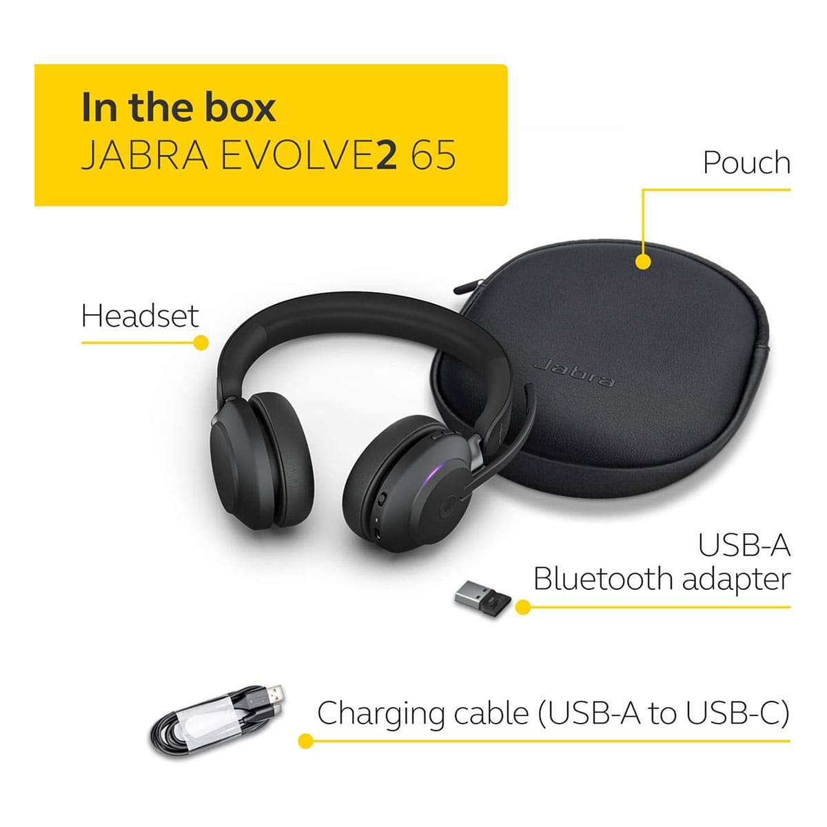 Jabra Evolve2 65 Wireless Headset (Teams, USB-A) Jabra