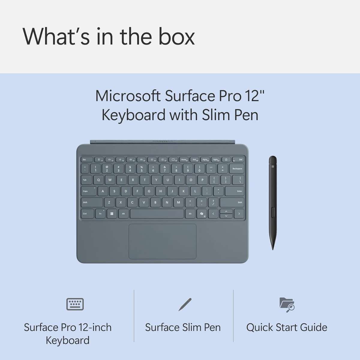 Microsoft Surface Pro 12-inch Keyboard with Slim Pen | Compatible with Surface Pro Copilot + | Slate