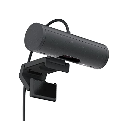 Logitech Brio 505 Full HD webcam with auto light correction, auto-framing, Show Mode, dual noise reduction mics, privacy shutter - Works with Microsoft Teams, Google Meet, Zoom - Grey Logitech