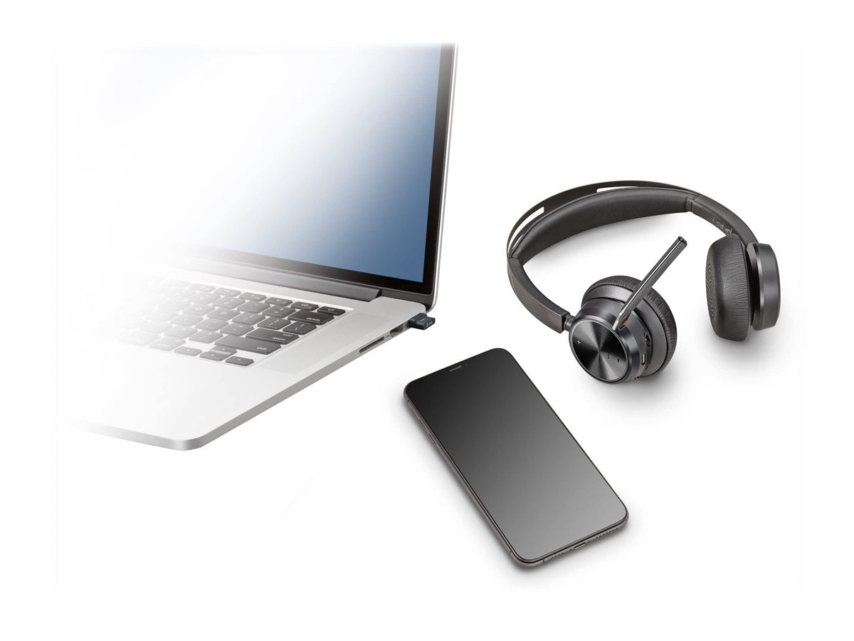 Poly - Voyager Focus 2 UC USB-C Headset Plantronics Bluetooth Dual-Ear Stereo with Boom Mic PC/Mac Compatible Active Noise Canceling Works Teams Zoom & more POLY - AUDIO