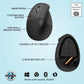 Logitech Lift Vertical Ergonomic Wireless Mouse Graphite Logitech