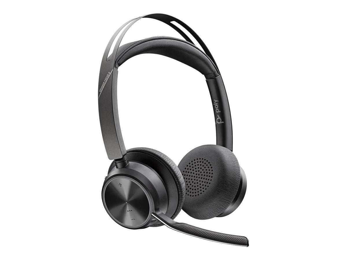 Poly - Voyager Focus 2 UC USB-C Headset Plantronics Bluetooth Dual-Ear Stereo with Boom Mic PC/Mac Compatible Active Noise Canceling Works Teams Zoom & more POLY - AUDIO